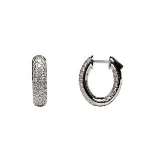 Alternative view of 3-Row Classic Inside out Diamond Hoops (Small)