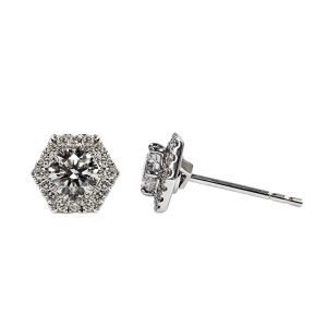Round Brilliant Hexagonal Detachable Halo