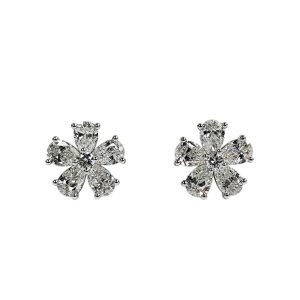 Alternative view of Pear Shaped Petal Studs - 6 Stones
