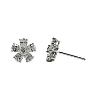Pear Shaped Petal Studs - 6 Stones
