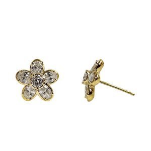 Alternative view of Oval Shaped Petal Studs - 6 Stones